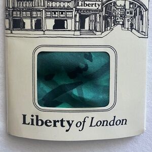 Vintage Liberty of London Silk Scarf - Turquoise Floral Print with OG Package
